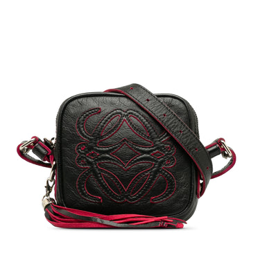 Black Loewe Mini Anagram Crossbody Bag - Designer Revival