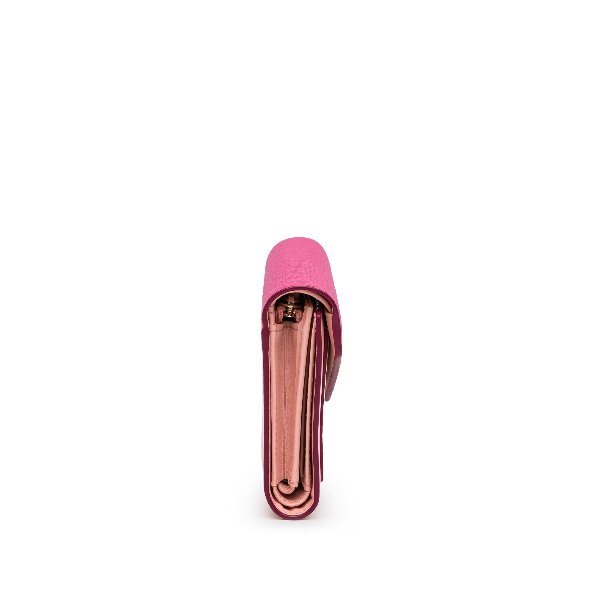 Pink MCM Visetos Colorblock Love Trifold Wallet - Designer Revival