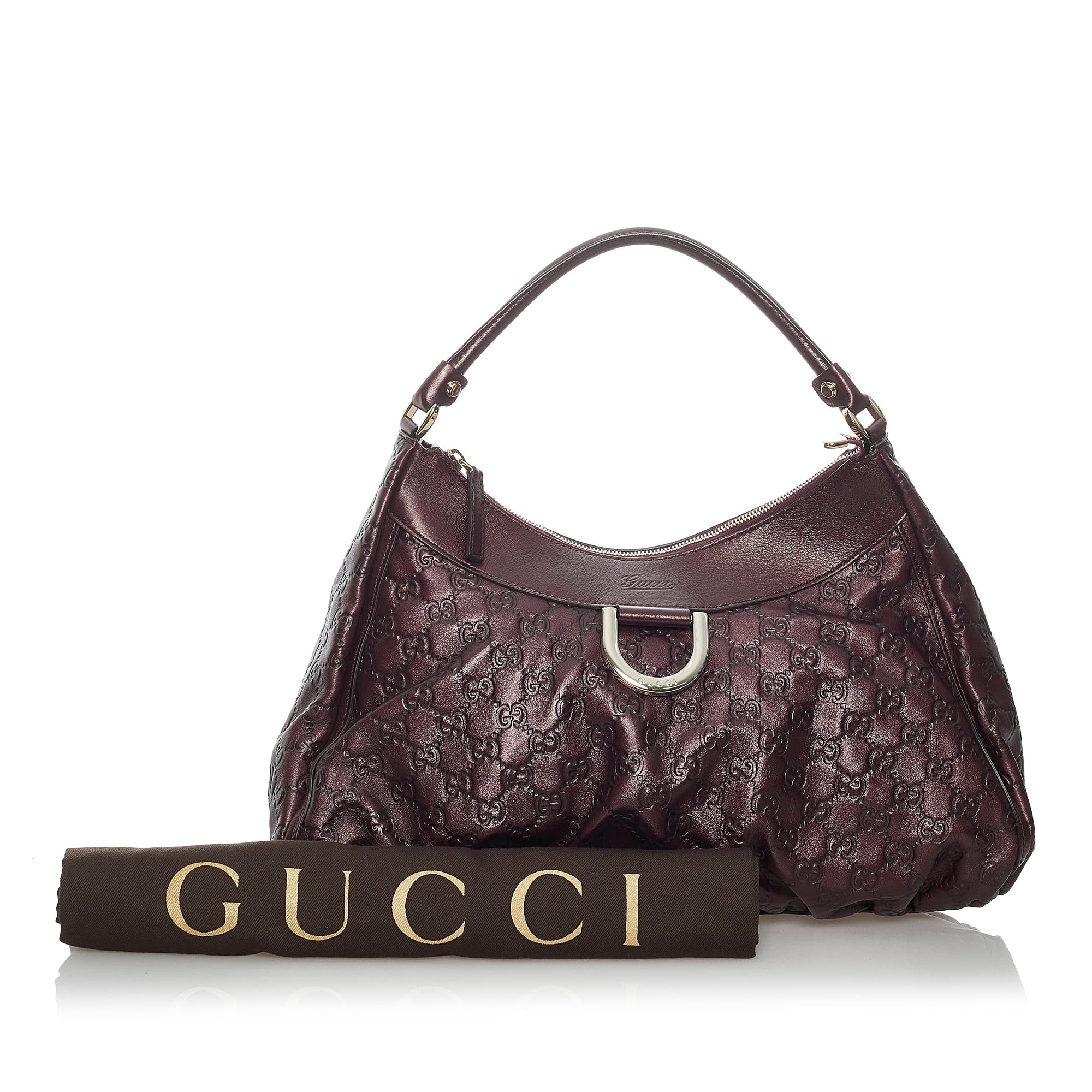 Perch Fumble Tutor Purple Gucci Guccissima Abbey D-Ring Shoulder Bag | Designer Revival