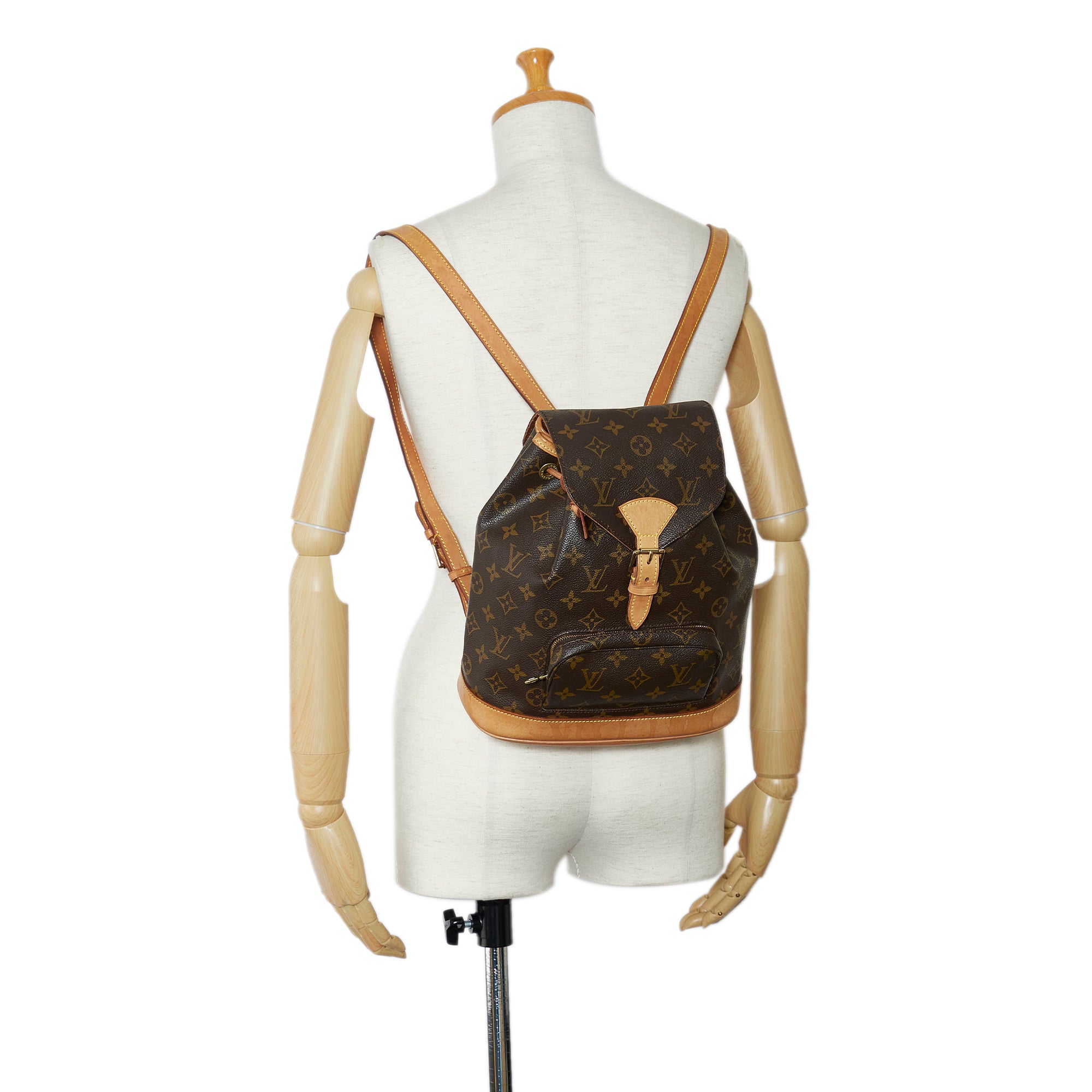 Brown Louis Vuitton Monogram Montsouris PM Backpack