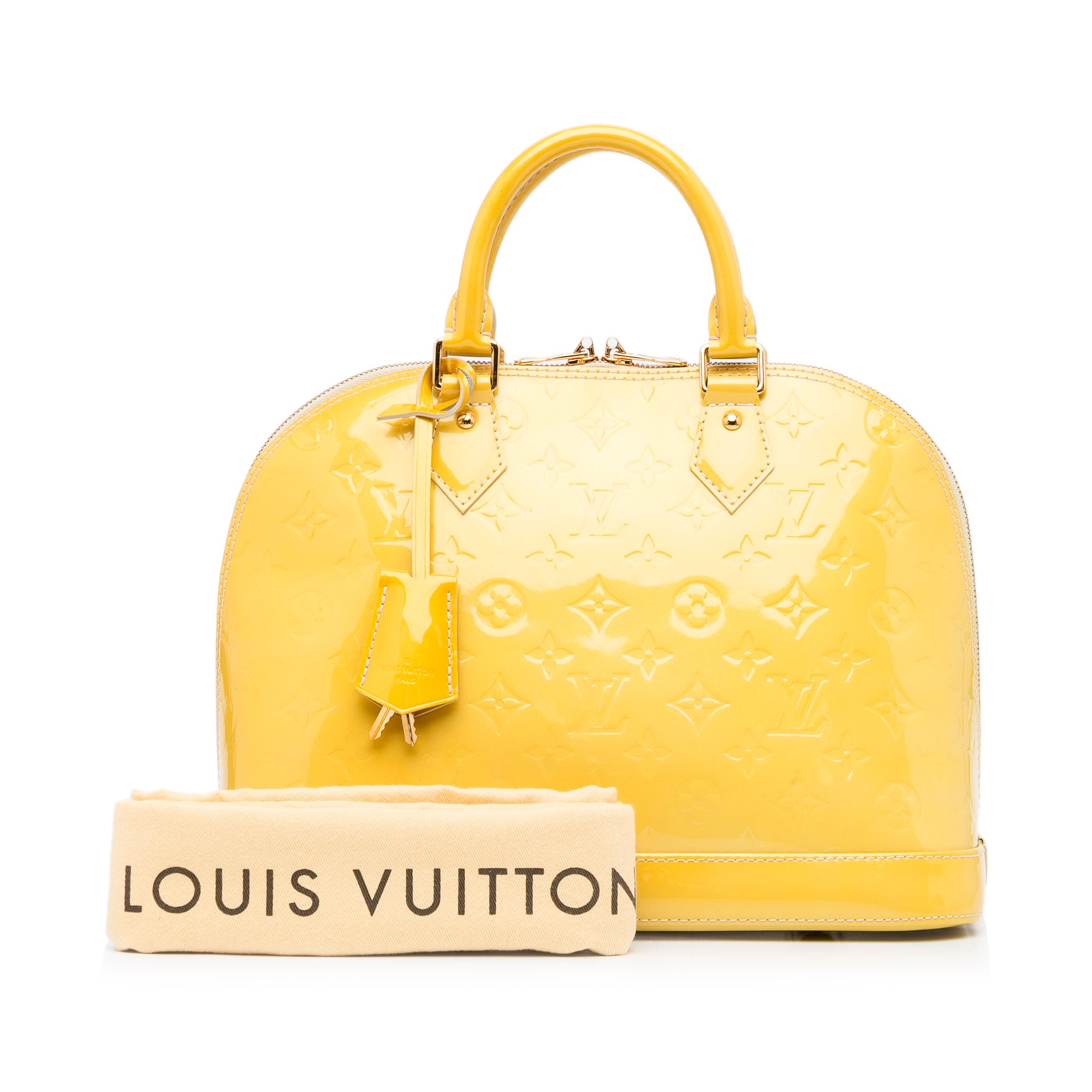 Yellow Louis Vuitton Monogram Vernis Alma PM Handbag – Designer Revival