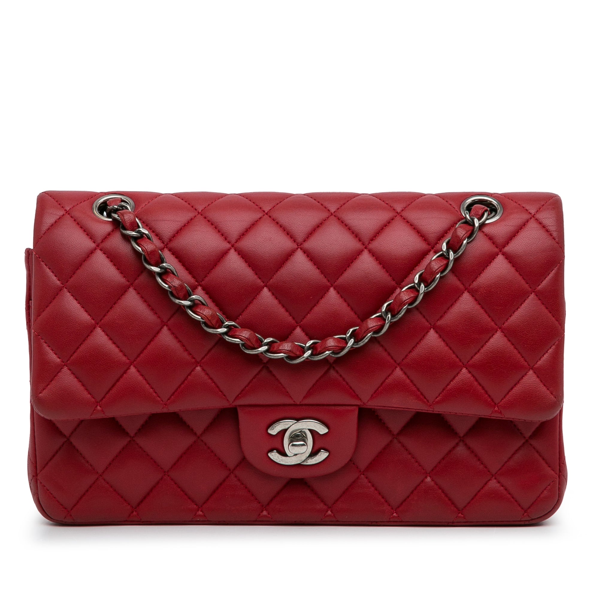 Red Chanel Medium Classic Lambskin Double Flap Shoulder Bag –  AmaflightschoolShops Revival