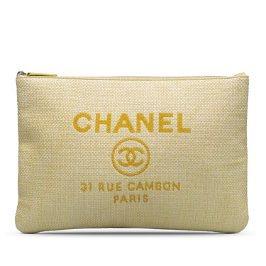 Yellow Chanel Deauville O Case Clutch Bag - Designer Revival