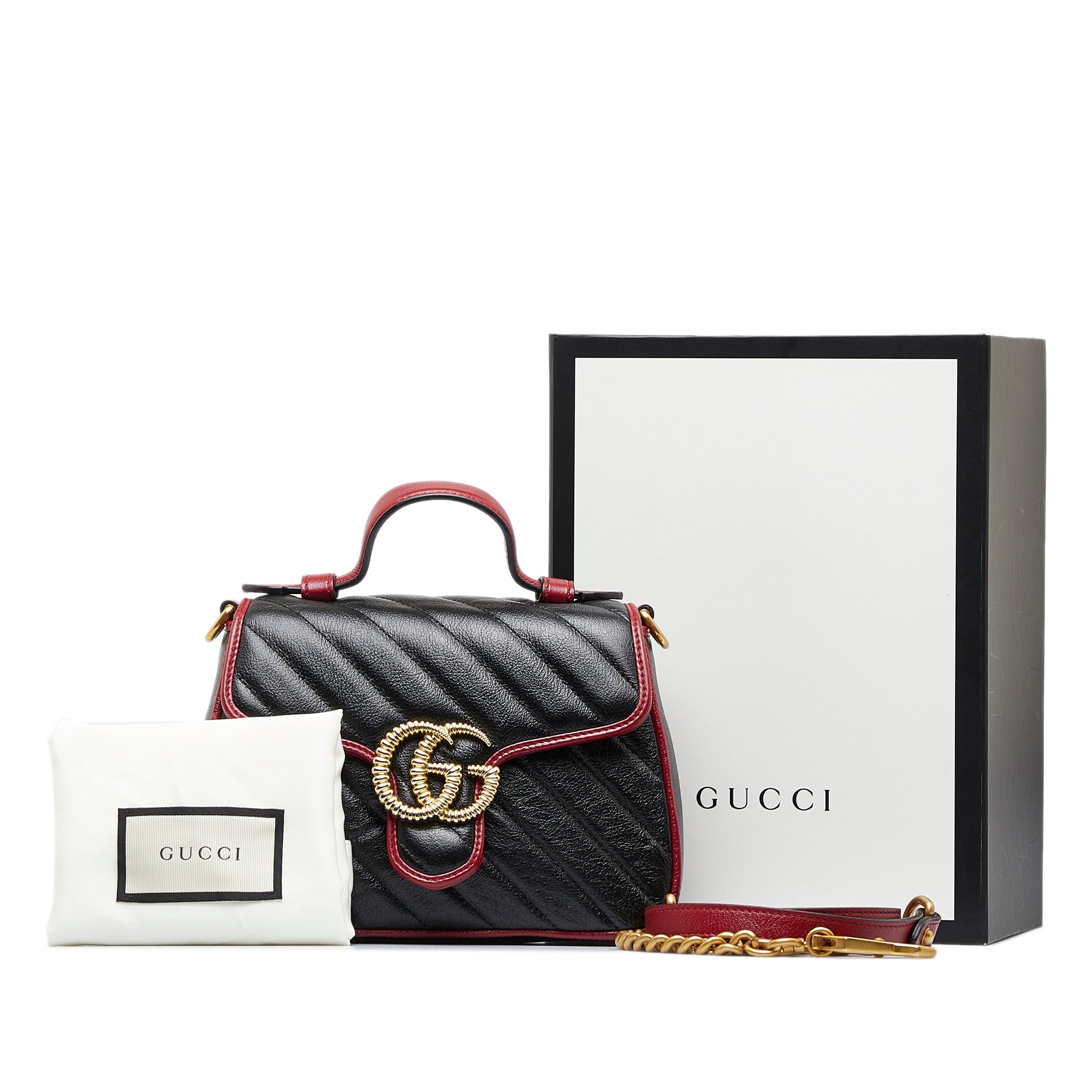 Black Gucci GG Marmont Torchon Satchel - Designer Revival