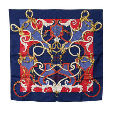 Blue Hermes Par Mefsire Antoine De Plvvinel Silk Scarf Scarves - Designer Revival