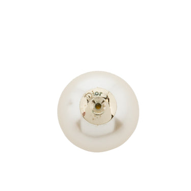 White Dior Faux Pearl Clip On Earrings - Designer Revival
