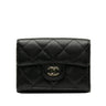 Black Chanel CC Caviar Trifold Wallet - Designer Revival