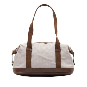 Beige & Brown Gucci GG Canvas Shoulder Bag