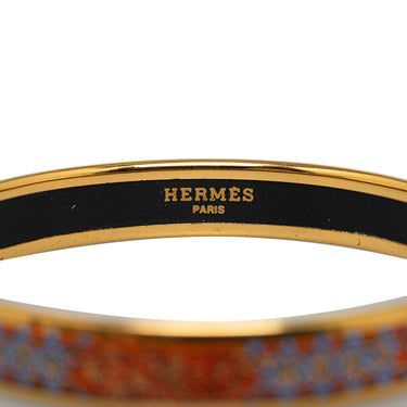 Gold Hermes Narrow Enamel Bangle Costume Bracelet - Designer Revival