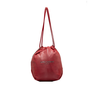 Red Saint Laurent Small Teddy Bucket Bag - Designer Revival