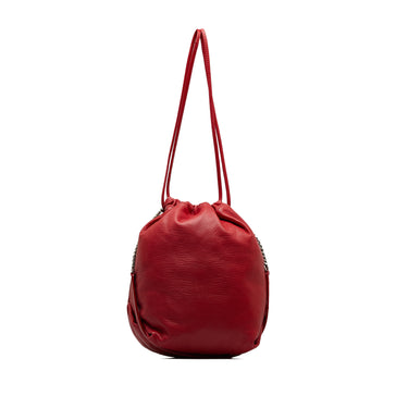 Red Saint Laurent Small Teddy Bucket Bag - Designer Revival