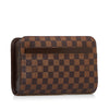 Brown Louis Vuitton Damier Ebene Saint Louis Pochette Clutch Bag