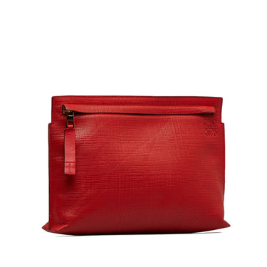 Red Loewe Anagram Clutch Bag - Designer Revival