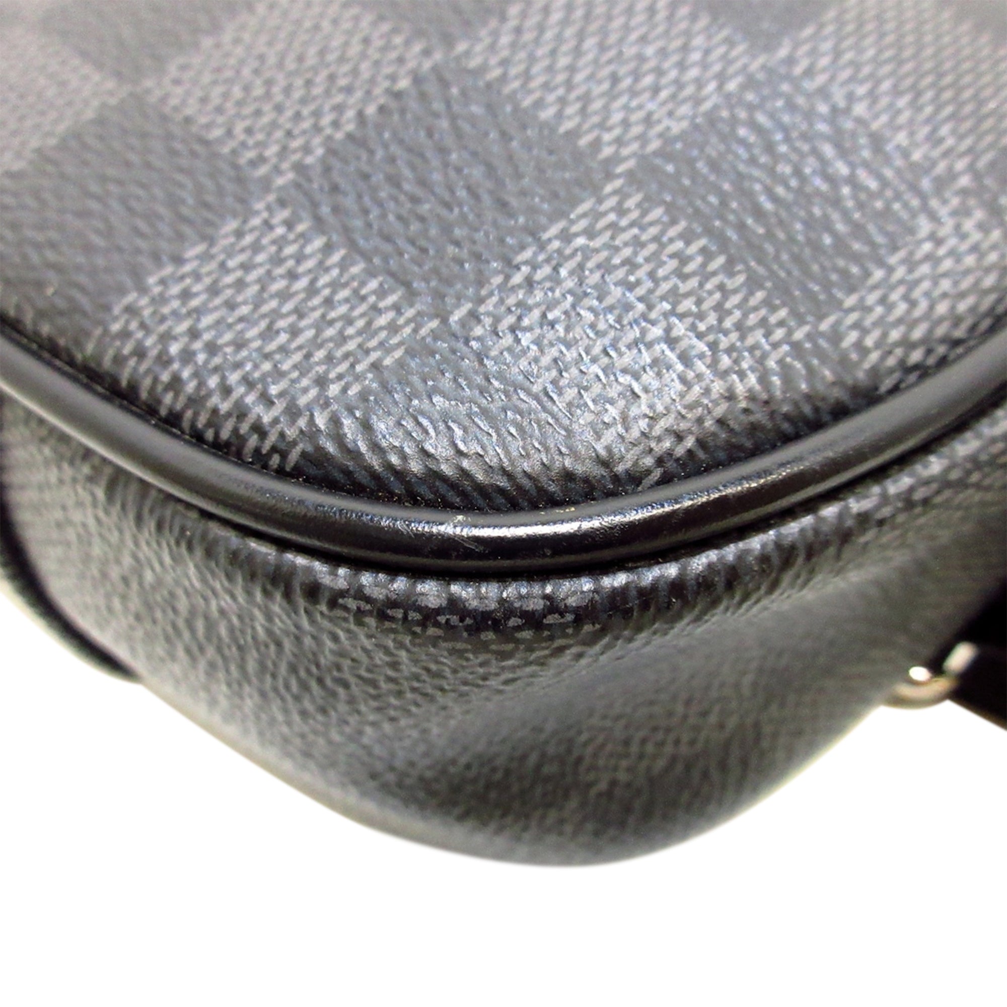 Louis Vuitton Damier Graphite Ambler Waist Bag Bumbag Excellent T1044