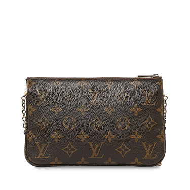Brown Louis Vuitton Monogram Double Zip Pochette Illustre Vivienne Shanghai Clutch Bag - Designer Revival