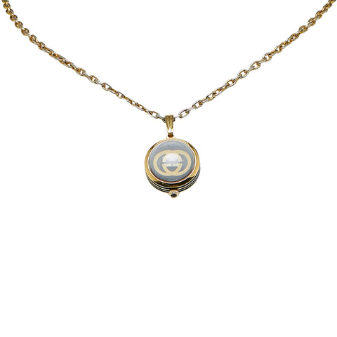 Silver Gucci Interlocking G Pendant Necklace