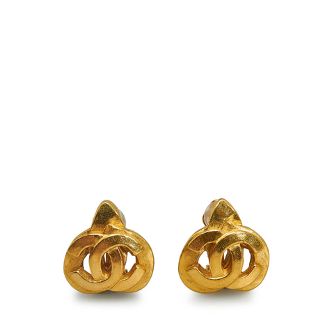 Chanel Crystal City of Light CC Drop Earrings Gold Golden Metal ref.383256  - Joli Closet
