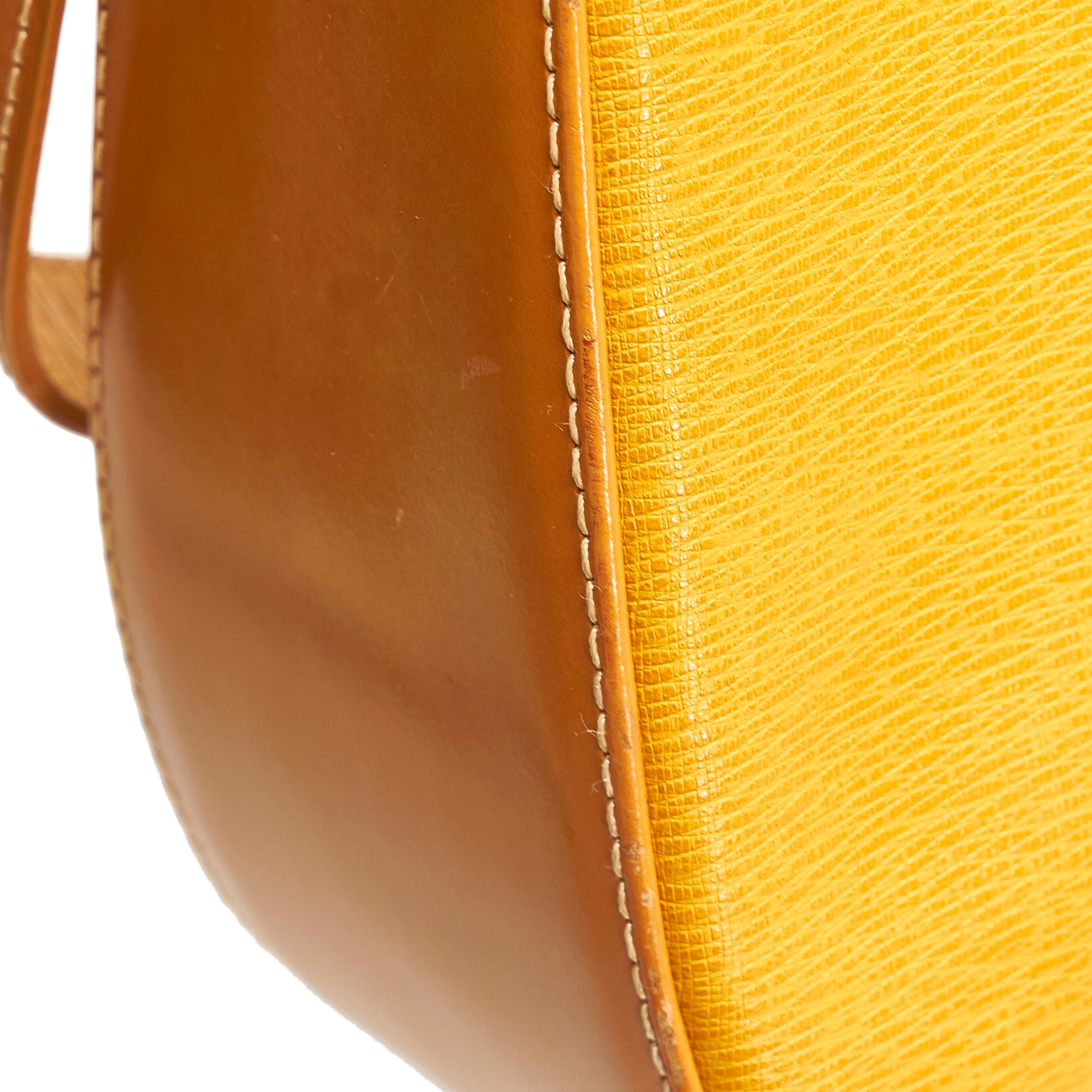 Burberry Mustard Patent Leather Top Zip Tote Burberry