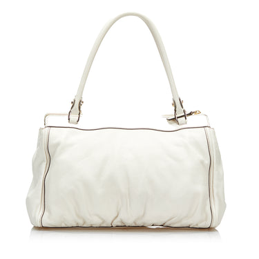 White Gucci Abbey D-Ring Handbag - Designer Revival