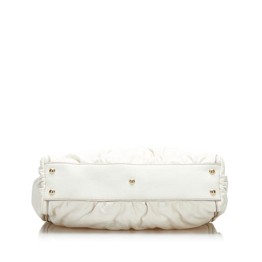 White Gucci Abbey D-Ring Handbag - Designer Revival