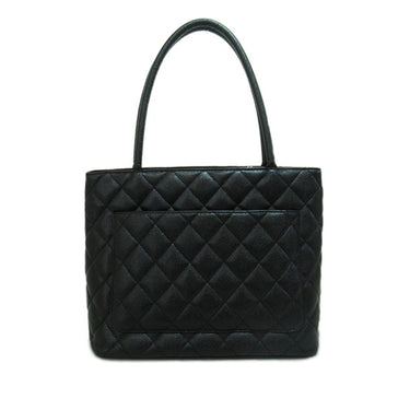 Black Chanel Caviar Medallion Tote Bag - Designer Revival