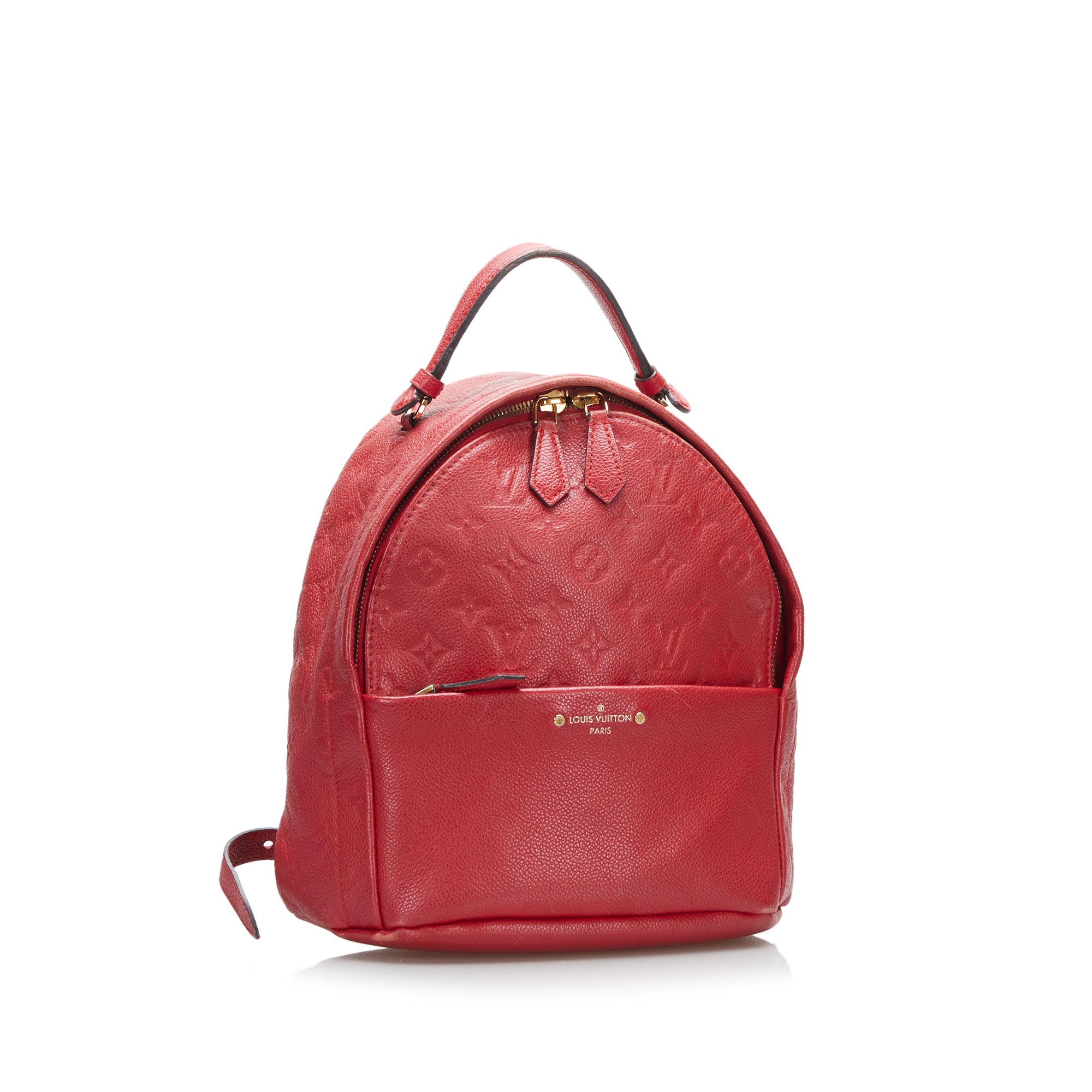 Unisex Pre-Owned Authenticated Louis Vuitton Sorbonne Monogram Empreinte  Leather Red Backpack 