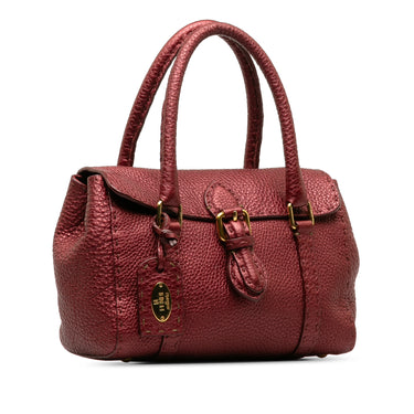 Red Fendi Mini Selleria Linda Handbag - Designer Revival