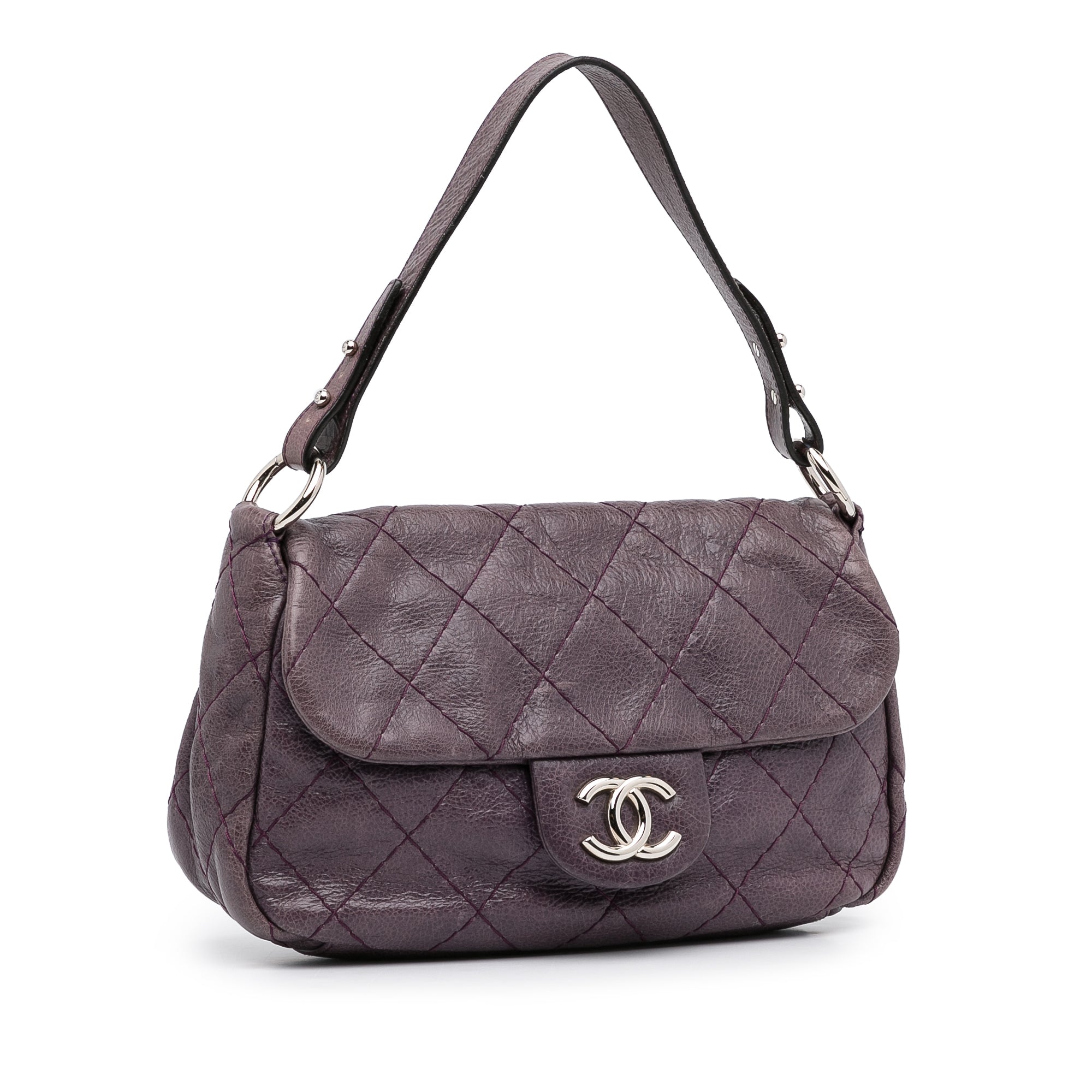 Purple Chanel On The Road Flap Shoulder Bag – Designer Revival