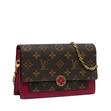 Brown Louis Vuitton Monogram Flore Wallet On Chain Crossbody Bag - Designer Revival