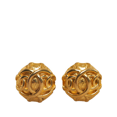 Gold Chanel CC Clip-on Earrings - Designer Revival