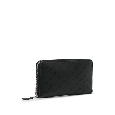 Black Stella McCartney Perforated PU Leather Long Wallet