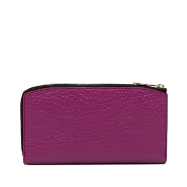 Purple Burberry Madison Leather Long Wallet - Designer Revival
