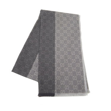 Gray Gucci GG Wool Scarf Scarves - Designer Revival
