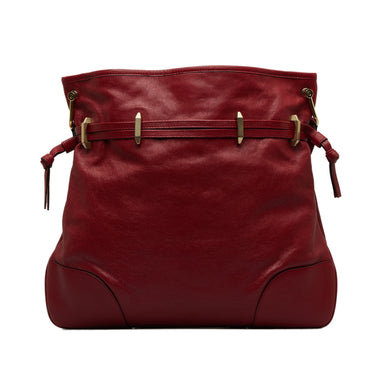 Red Gucci Horsebit 1955 Drawstring Crossbody Bag - Designer Revival
