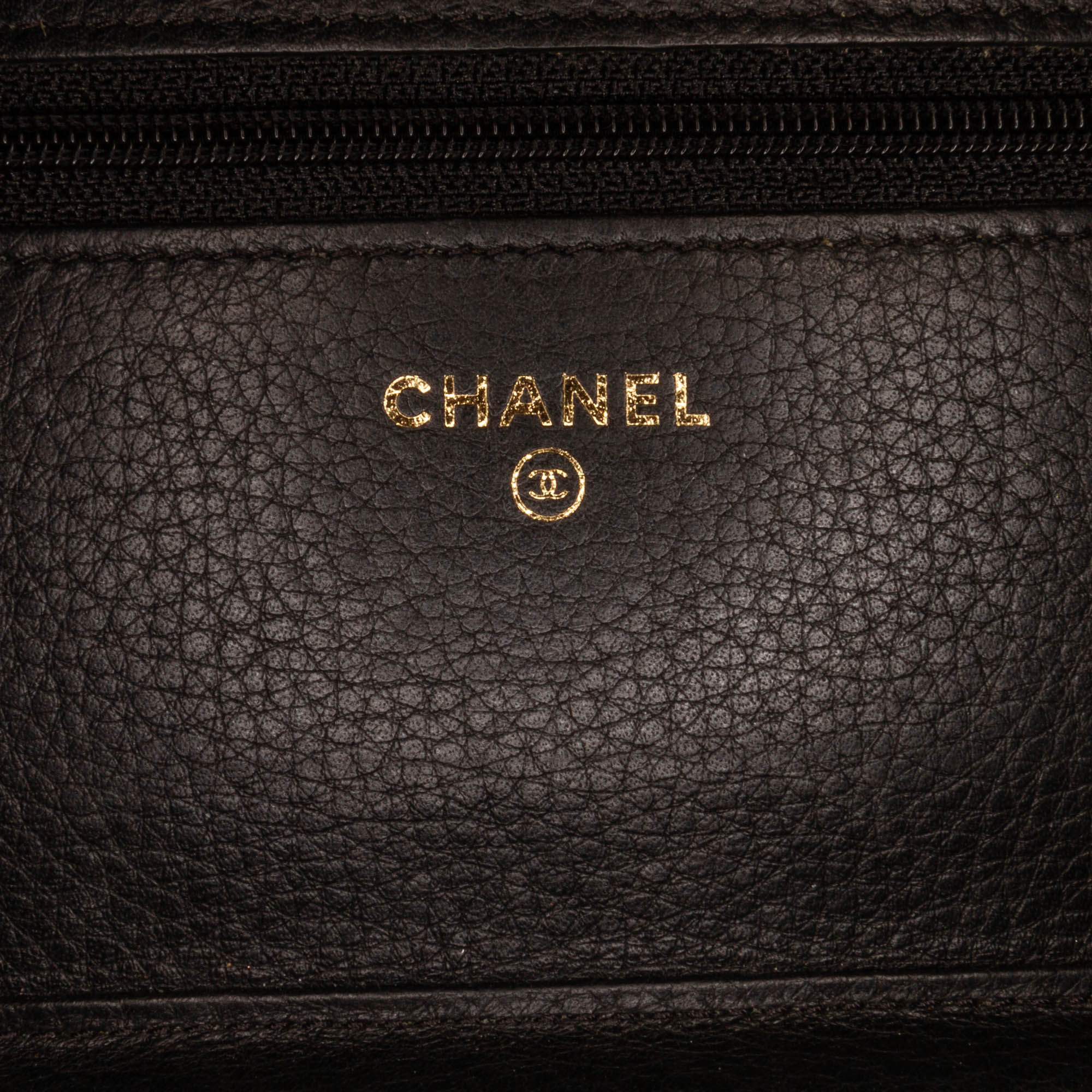 Black Chanel Studded Leather Wallet on Chain Crossbody Bag