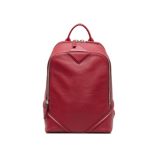 Red MCM Duke Leather Backpack