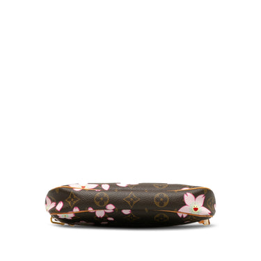Brown Louis Vuitton x Takashi Murakami Monogram Cherry Blossom Pochette Accessoires Baguette - Designer Revival