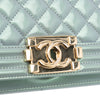 Blue Chanel Medium Iridescent Patent Boy Flap Crossbody Bag