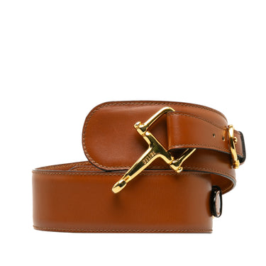 Brown Celine Horsebit Belt - Designer Revival
