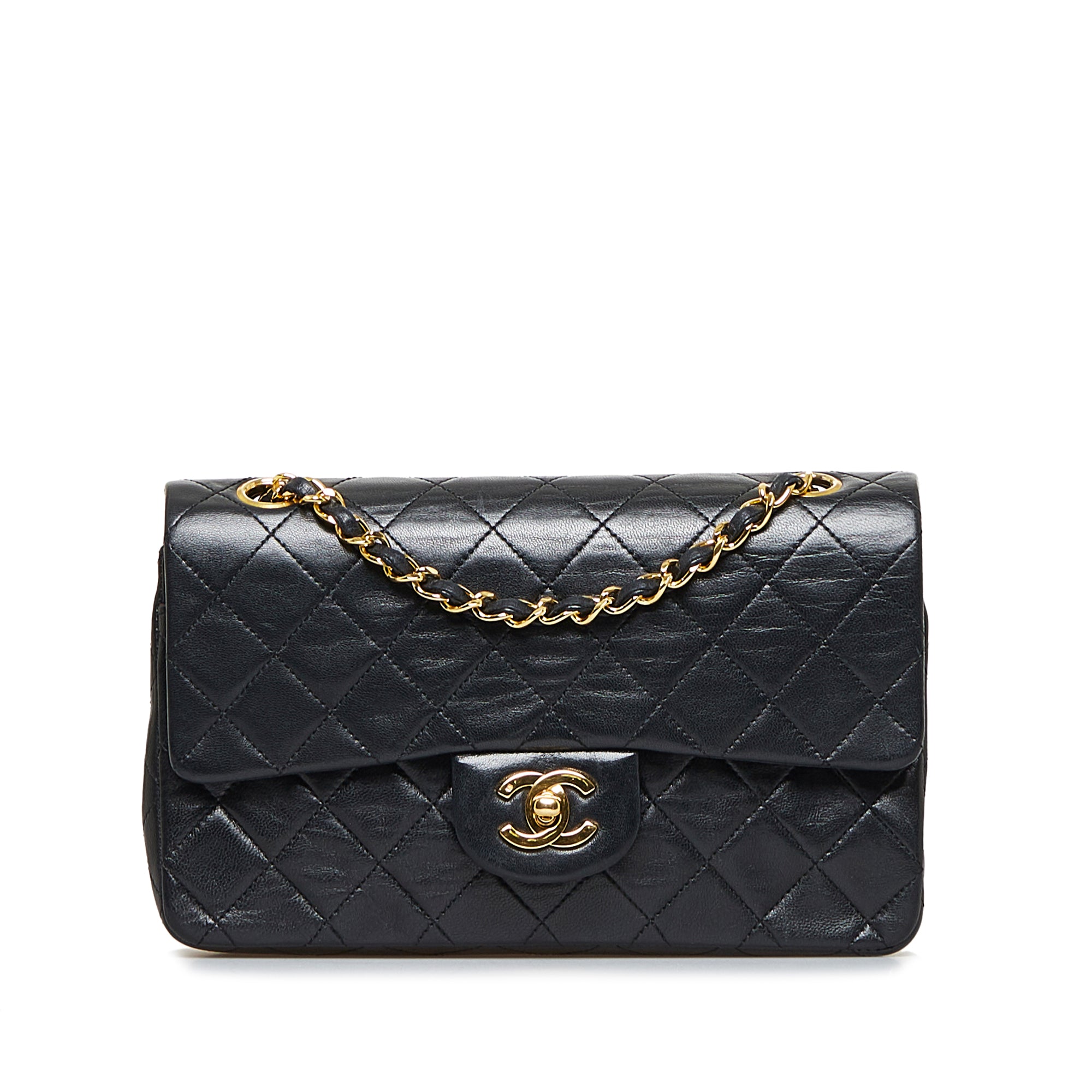 Chanel Pink Quilted Lambskin Small Double Flap Gold Hardware, 2022