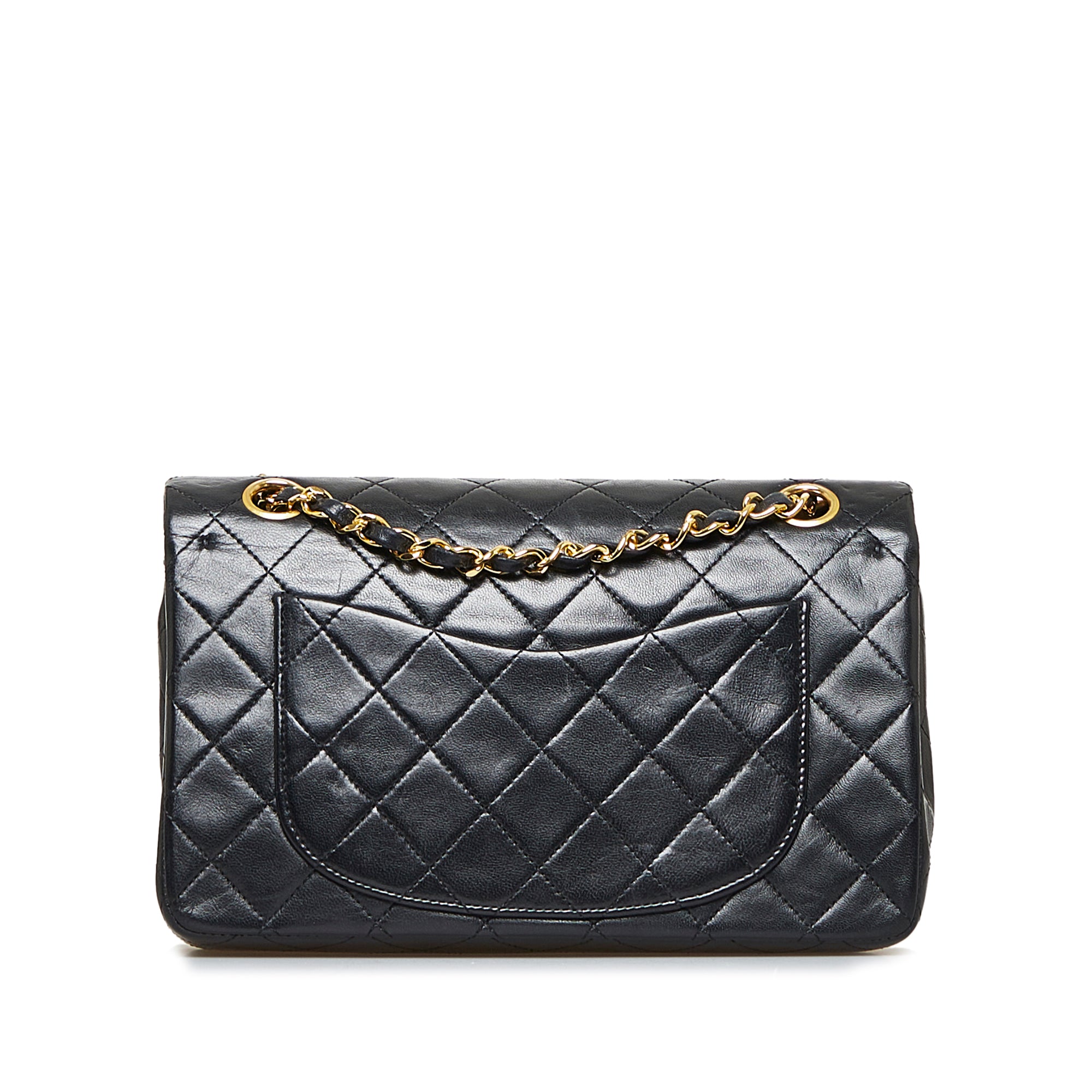 Black Chanel Small Classic Lambskin Double Flap Shoulder Bag, Cra-wallonieShops Revival