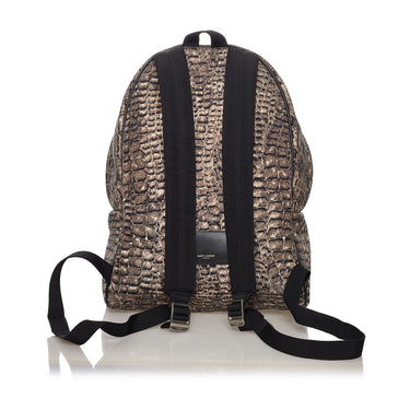 Brown Saint Laurent Printed City Nylon Backpack - Designer Revival