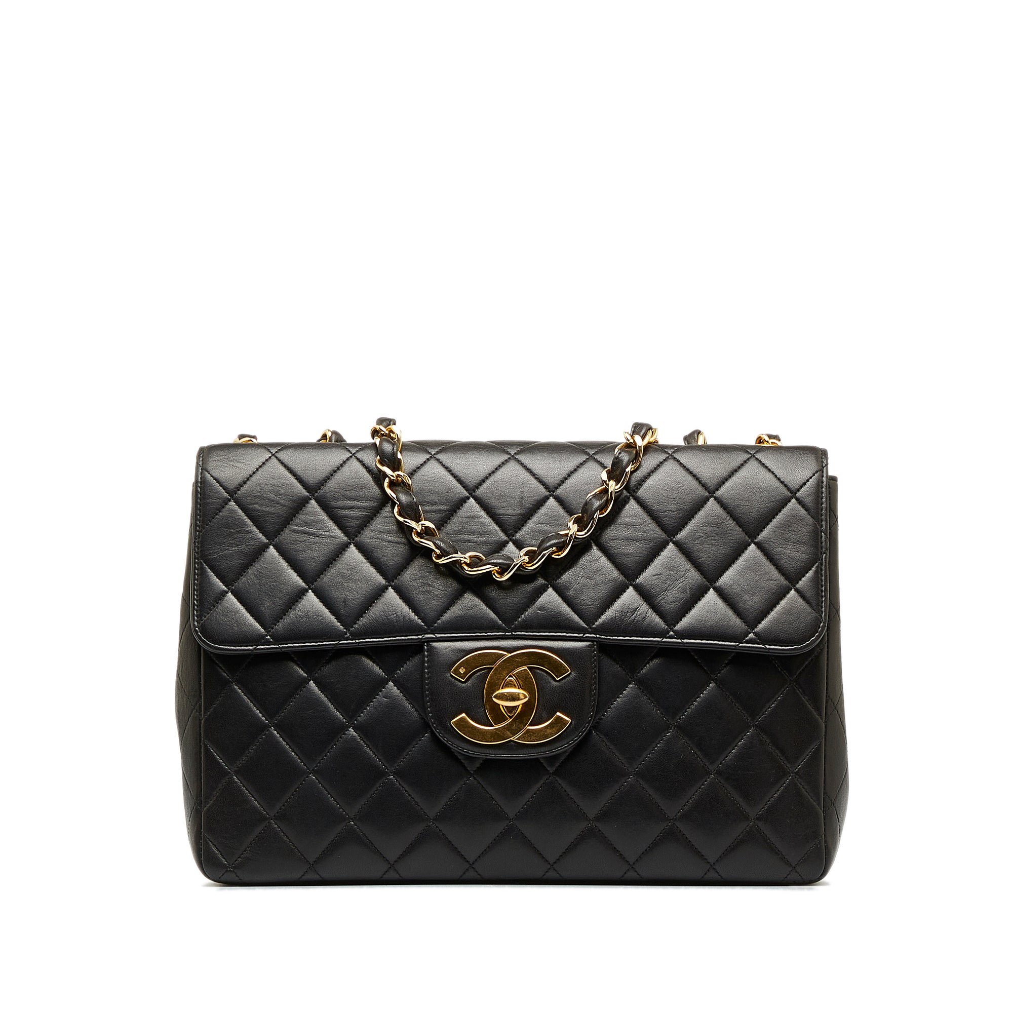 Black Chanel Jumbo XL Classic Lambskin Single Flap Bag – Designer Revival