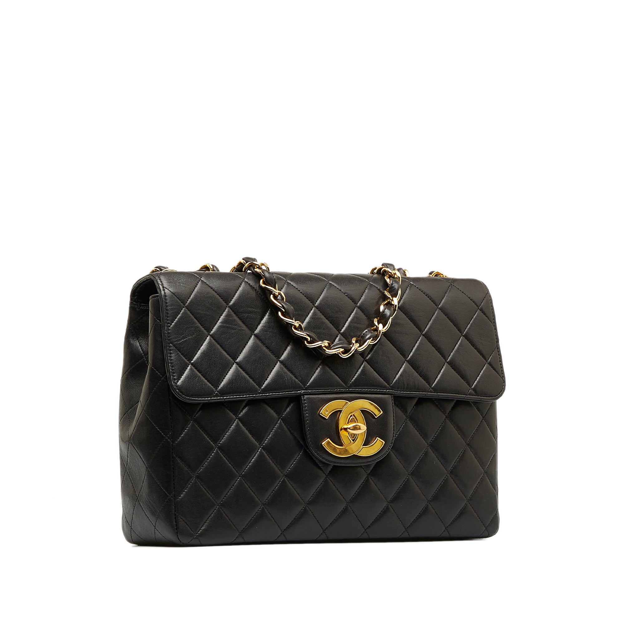 Black Chanel Jumbo XL Classic Lambskin Single Flap Bag – Designer Revival