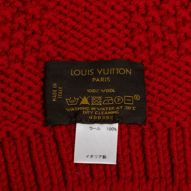 Red Louis Vuitton Echarpe Constance Muffler Wool Scarf Scarves