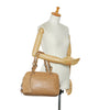 Brown Prada Canapa Logo Vitello Daino Shoulder Bag
