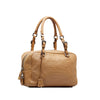 Brown Prada Canapa Logo Vitello Daino Shoulder Bag