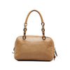 Brown Prada Canapa Logo Vitello Daino Shoulder Bag
