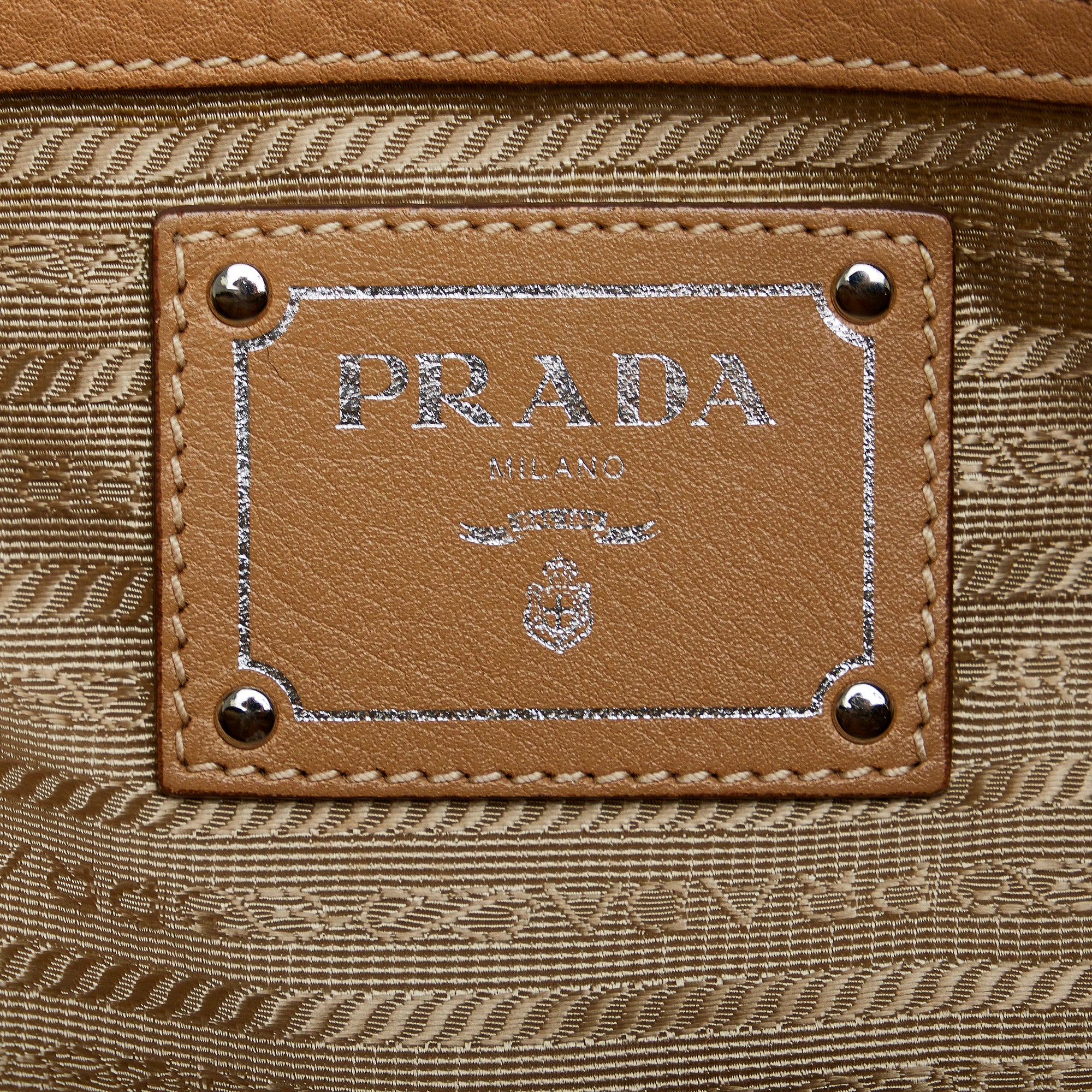 Prada Brown Vitello Daino Leather Pochette Shoulder Bag Prada