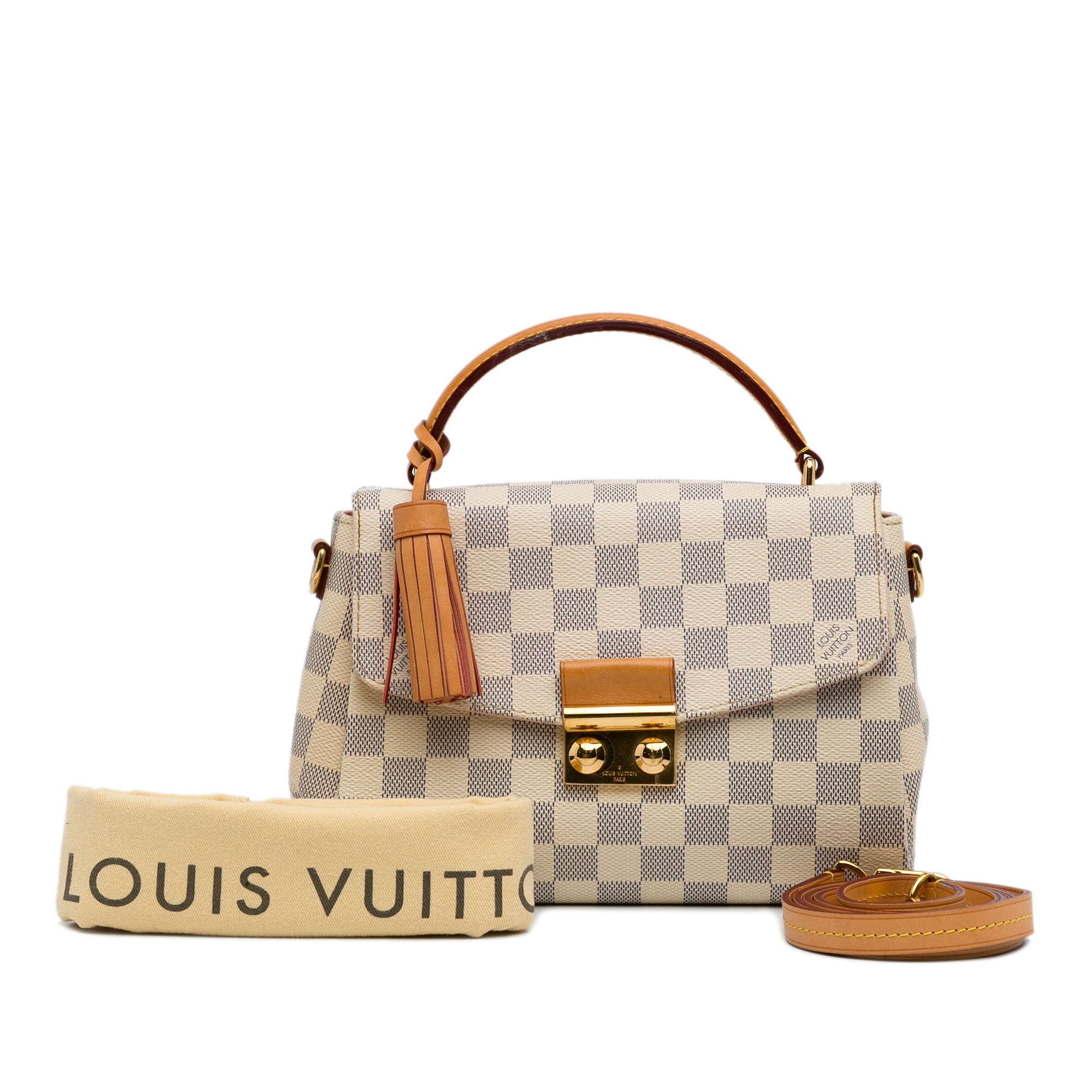 White Louis Vuitton Damier Azur Croisette Satchel – Designer Revival